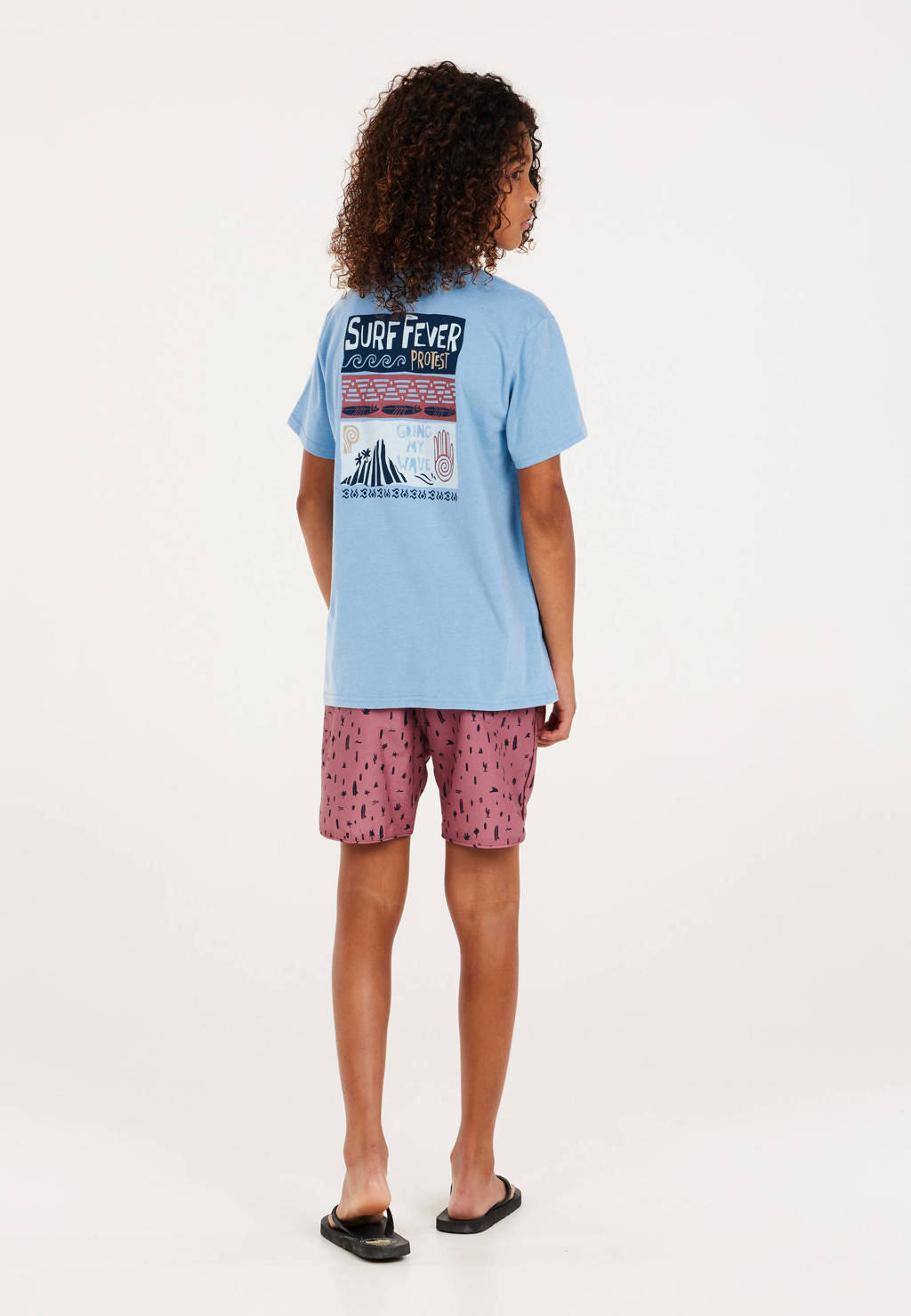 Protest T-shirt met printopdruk lichtblauw