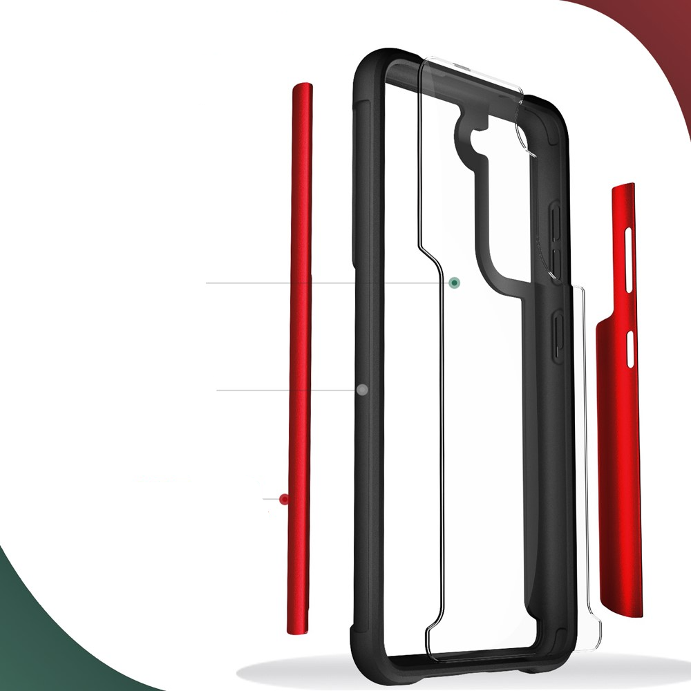 Samsung Galaxy S21 FE 5G Hybrid Bumper Hülle mit Acryl Rückseite - Roségold / Transparent