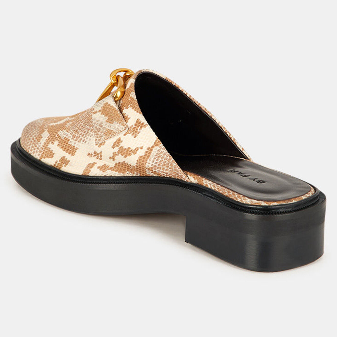 By Far Mules en Cuir Sabot beige