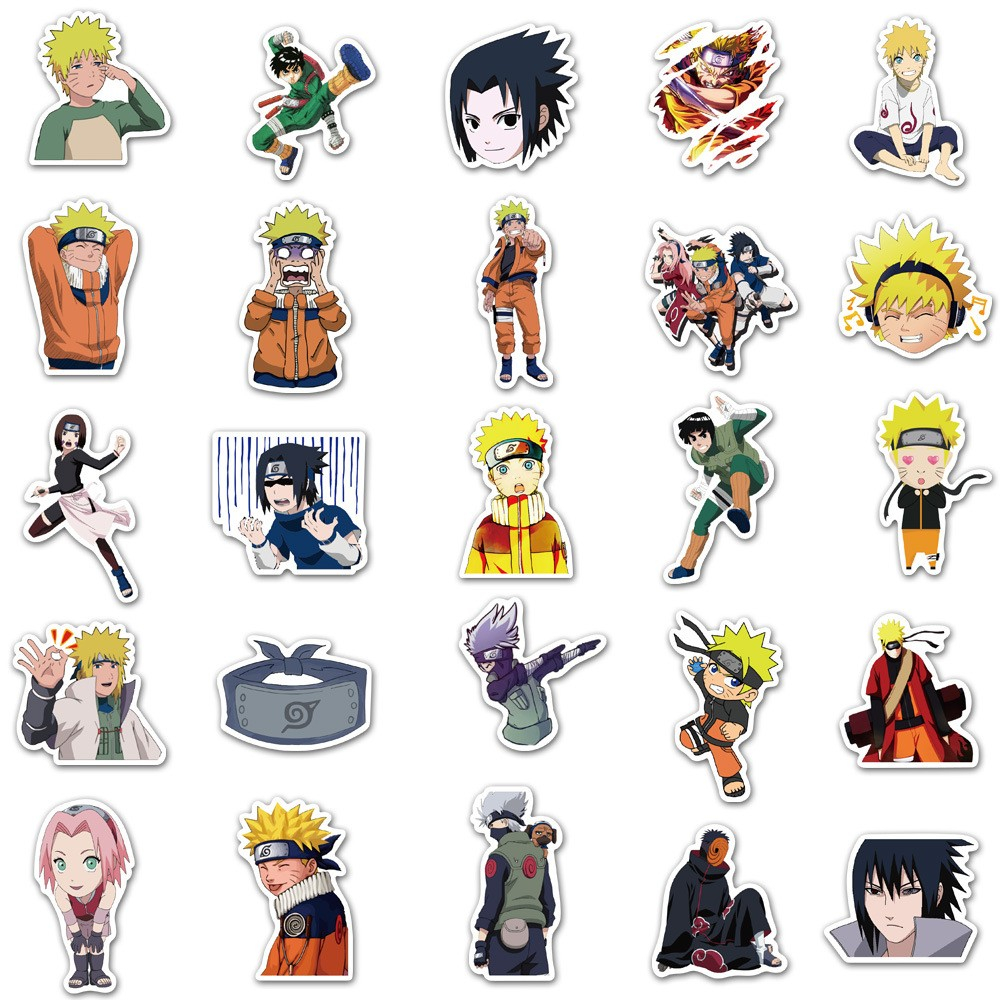 (50er Set) Anime Sticker Wasserfeste Aufkleber für Flaschen / Koffer / Fahrrad / Skateboard - Shinobi
