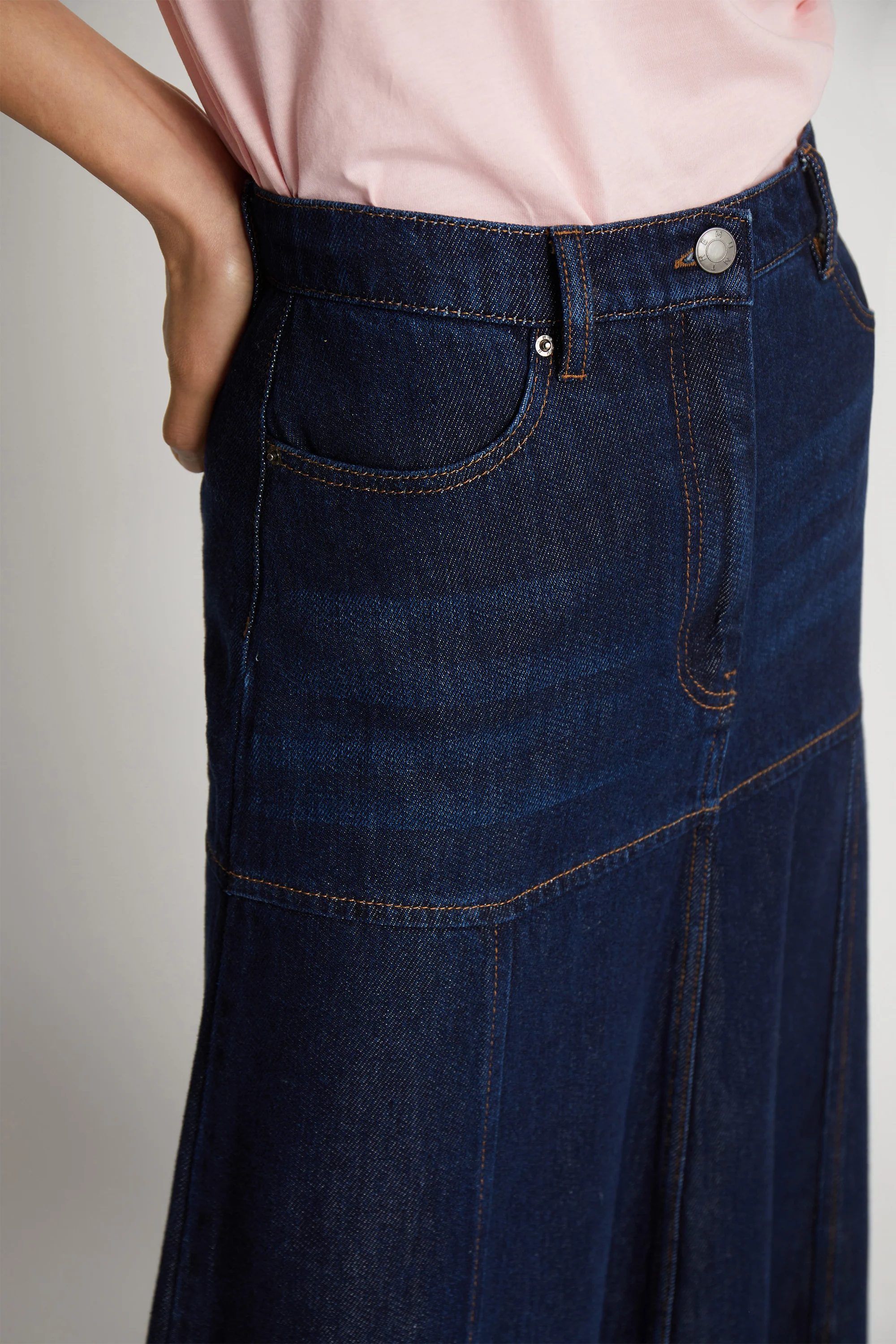 MUNTHE  Tuxya lang denim nederdel - Indigo