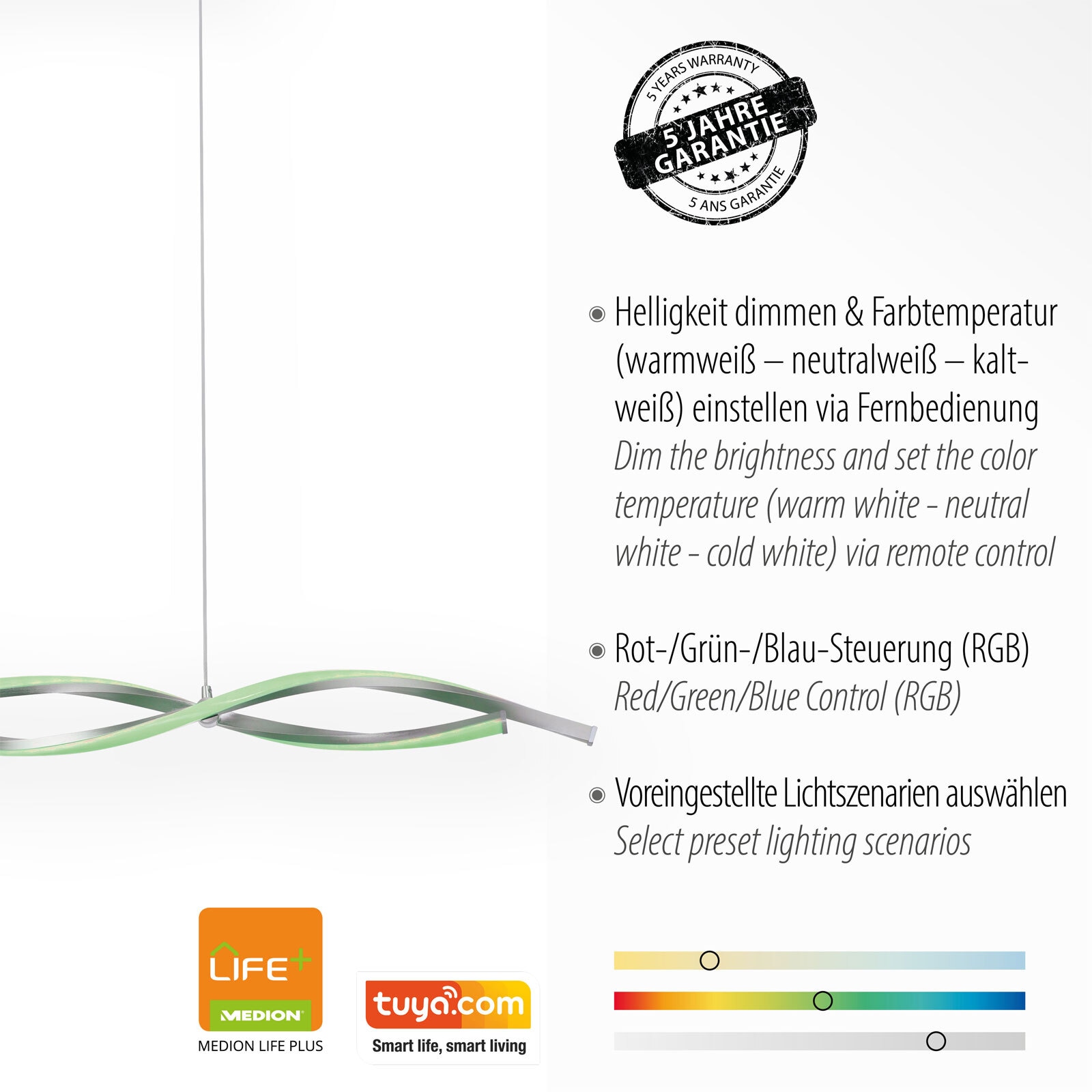 LOLA-Smart Pendelleuchte Swing Alu