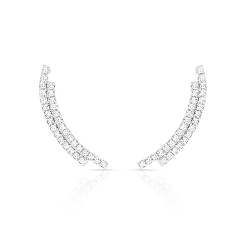 Boucles d'oreilles argent 925 contours zirconias