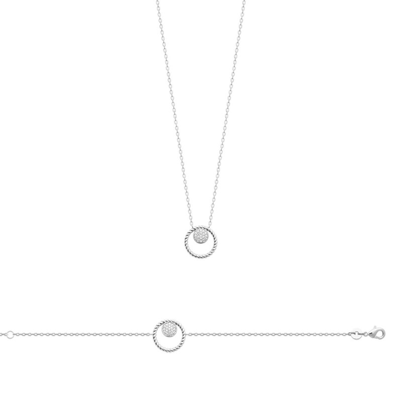 Bracelet Femme - Argent 925 - Oxyde de zirconium - Longueur : 18 cm