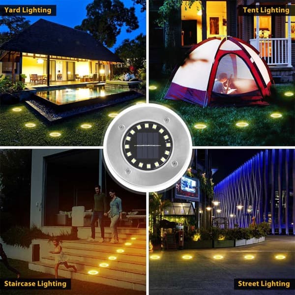 8-Pack Solar Spotlights LED-bakkebelysning