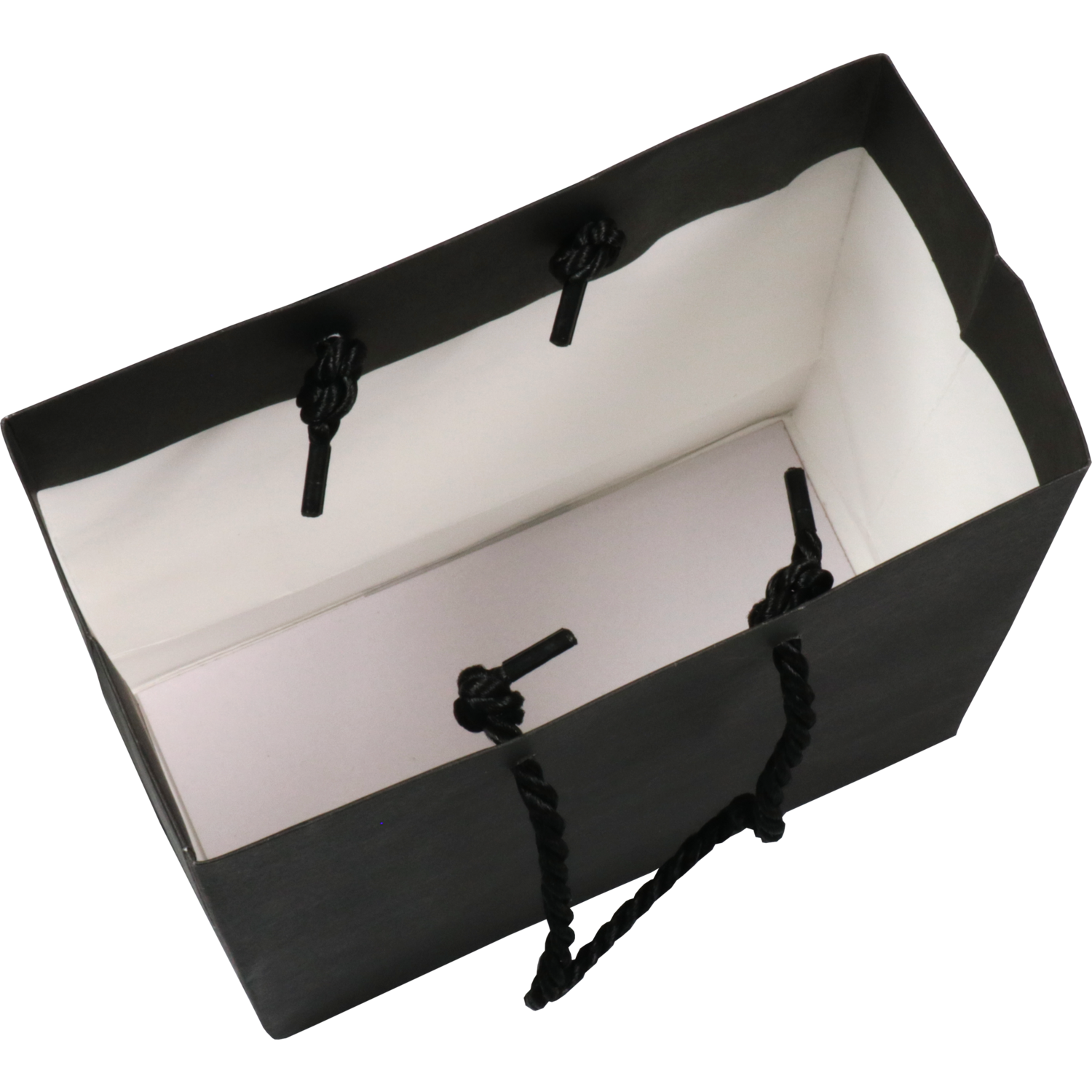 Tas, Papier, met koord, 16x 8x19cm, draagtas, zwart