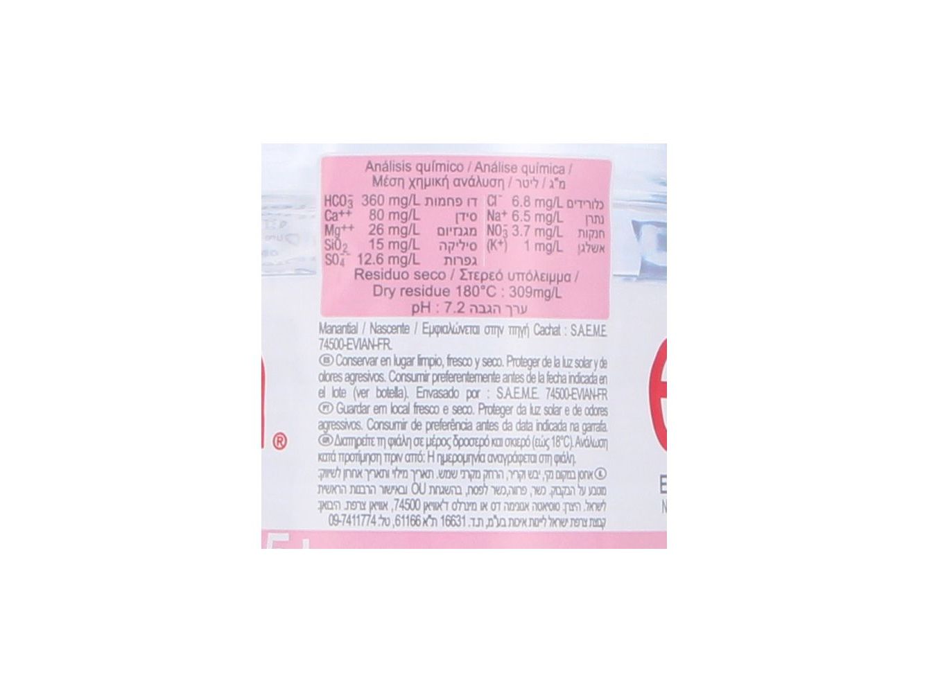 ÁGUA MINERAL NATURAL EVIAN VIDRO 0.75L