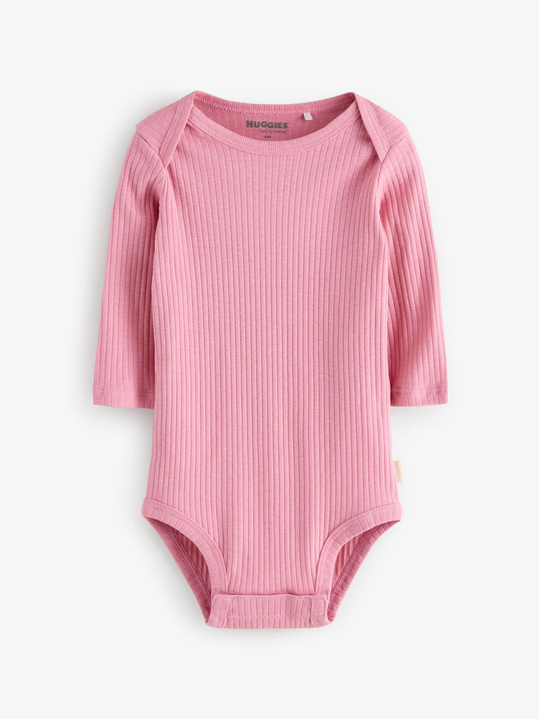 Roze - Huggies Baby Long Sleeve Envolope Neck Bodysuits 3 Pack