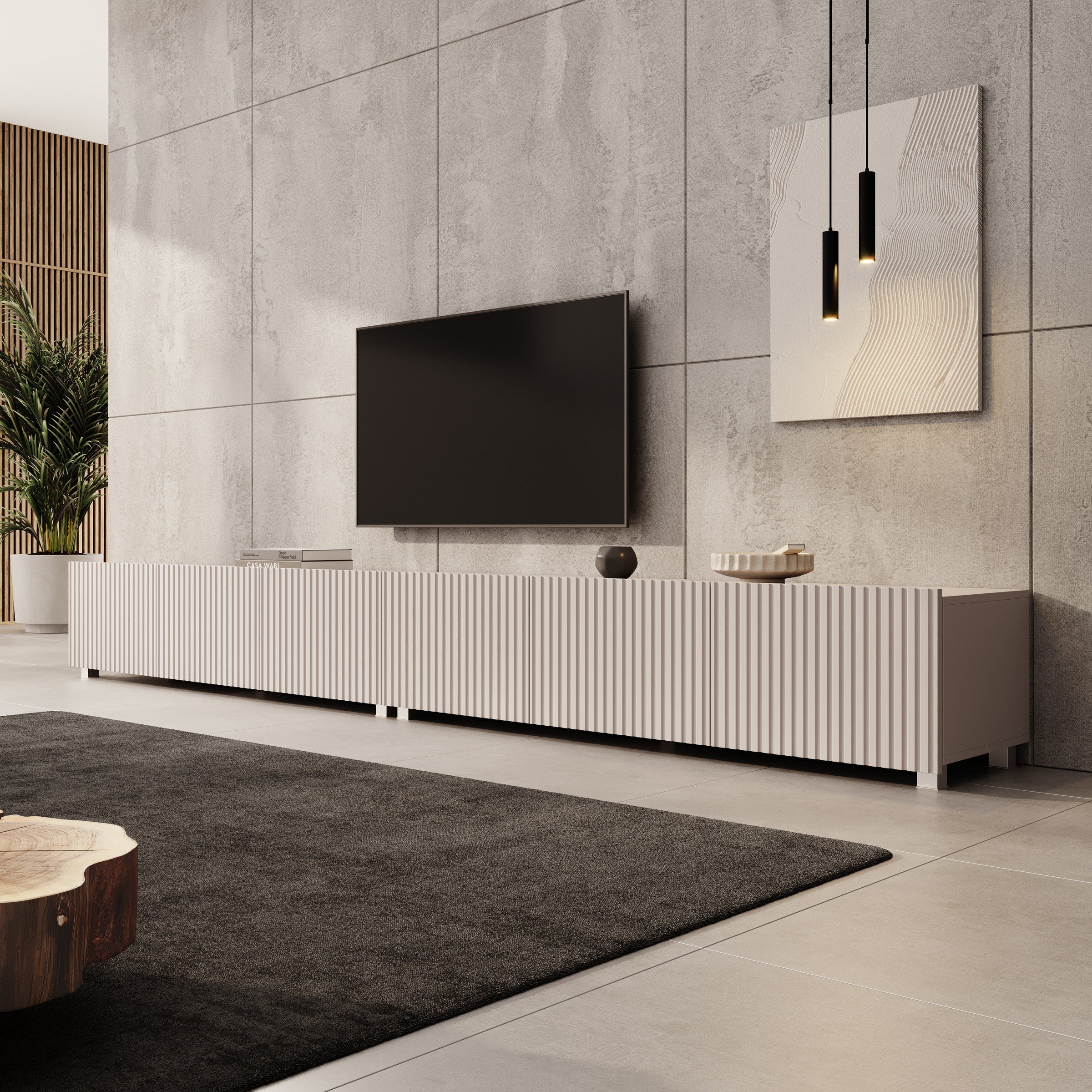 Meubella - TV-Meubel Kenderes - Beige - 300 cm