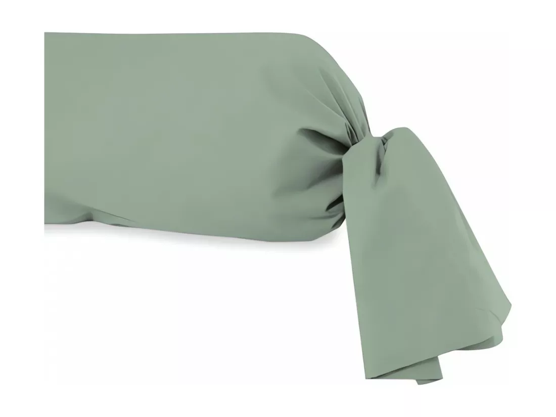 Taie de traversin en coton 57 fils 45x185 cm UNI vert d'eau, par Soleil d'ocre