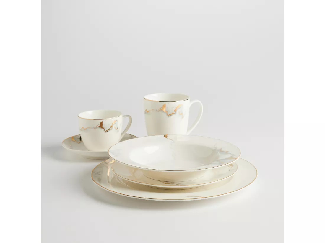 Assiette Plate Marberis Blanc Moyen 2x27