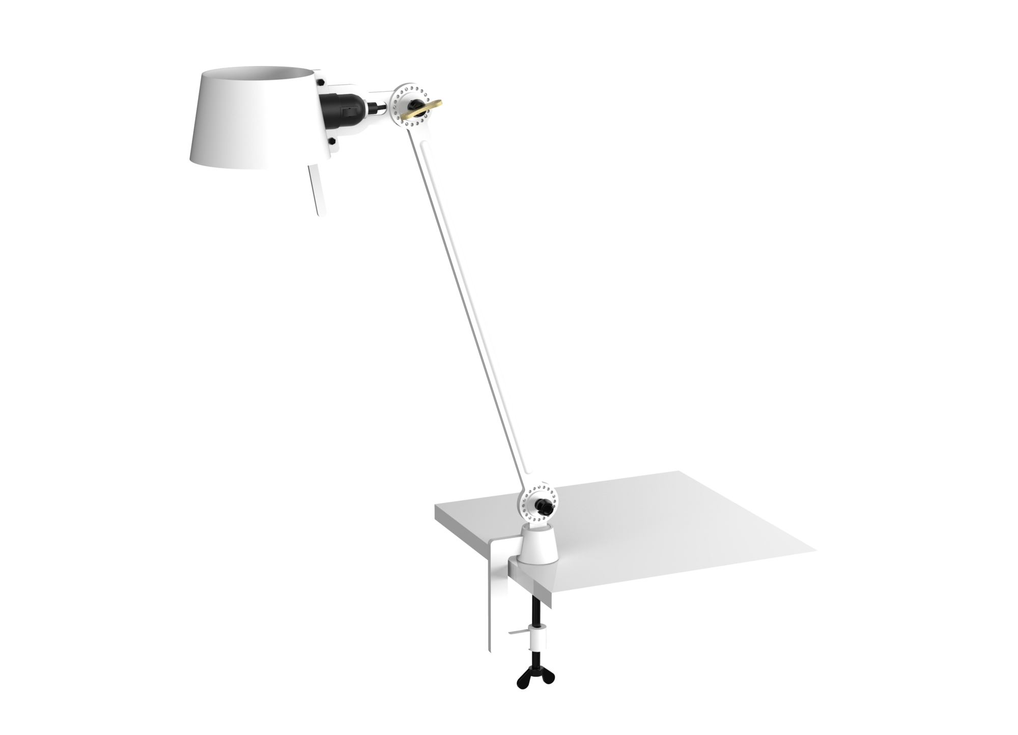 Bureaulamp Bolt met klem 1 arm pure white