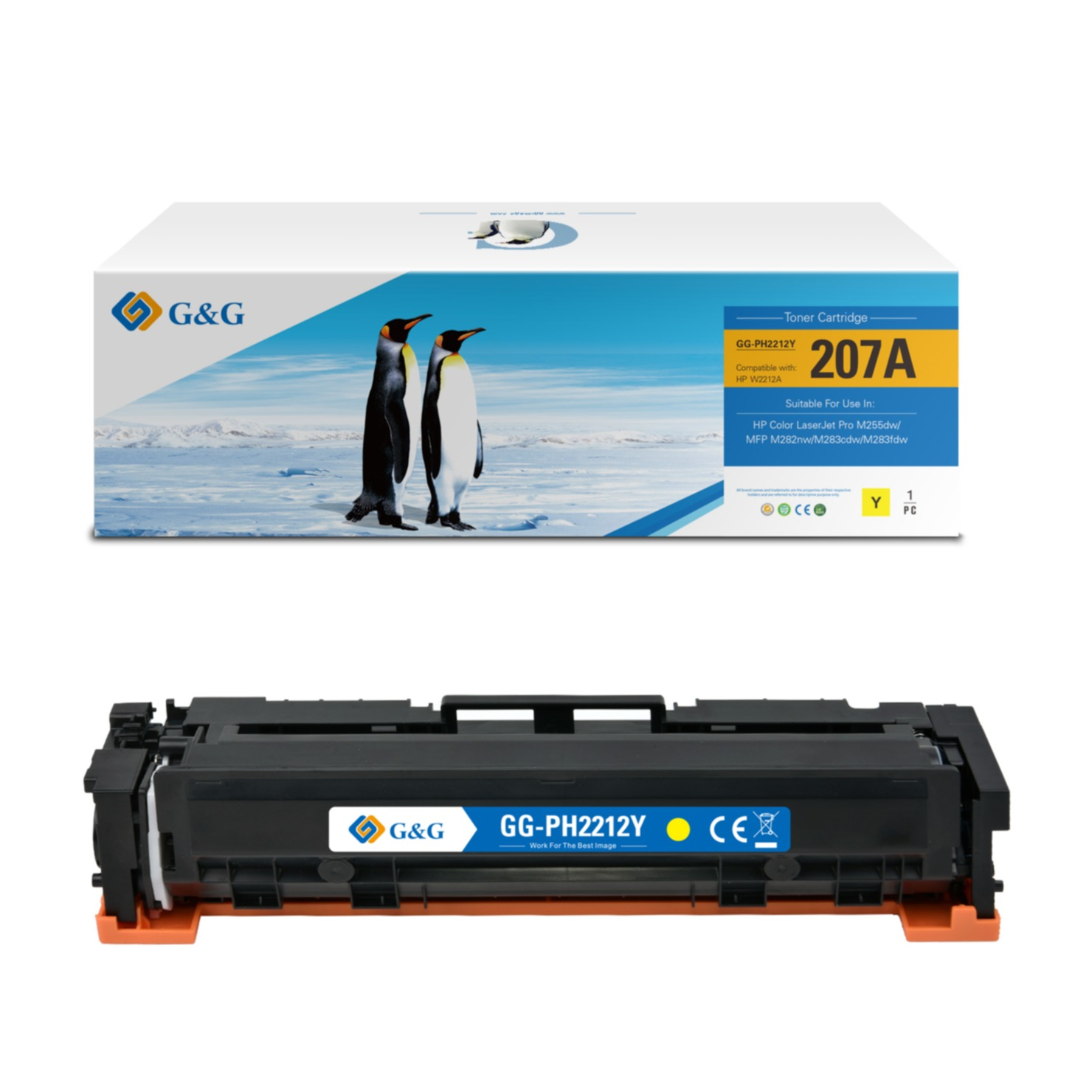 Ersetzt HP 207A Laser Toner Drucker Printer Tonerpatrone (1350 Seiten) - Gelb