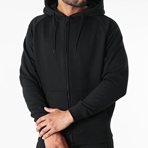 Ensemble Sweat Zippé Capuche Et Pantalon Jogging TB001 Noir
