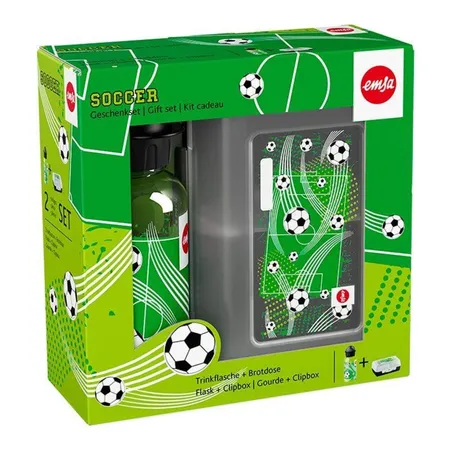 emsa Geschenkset Brotdose und Trinkflasche Soccer