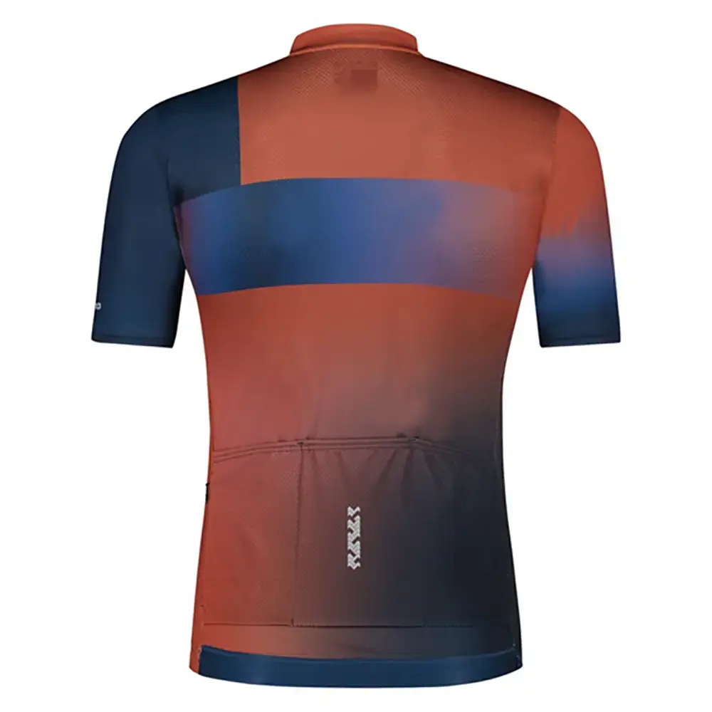 Shimano Breakaway Fietsshirt Korte Mouwen Bruin/Blauw Heren