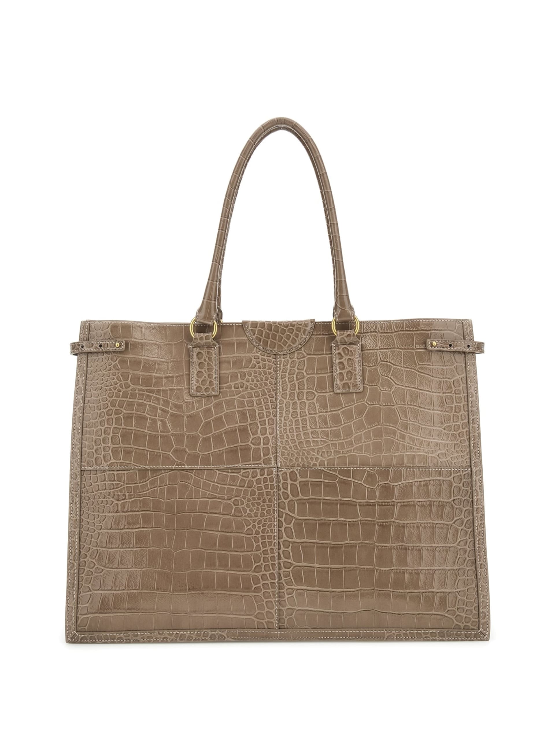 Bolsa Isa em couro com textura de crocodilo