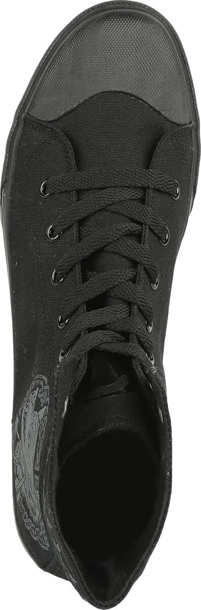 Sneaker with Wolf an Arrow Print | Black Premium by EMP Baskets hautes