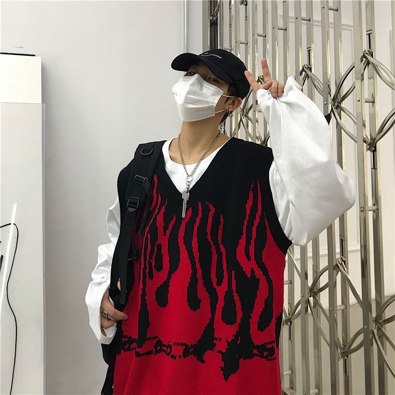 2DAWGS - Matching Fire Print Knit Vest voor koppels