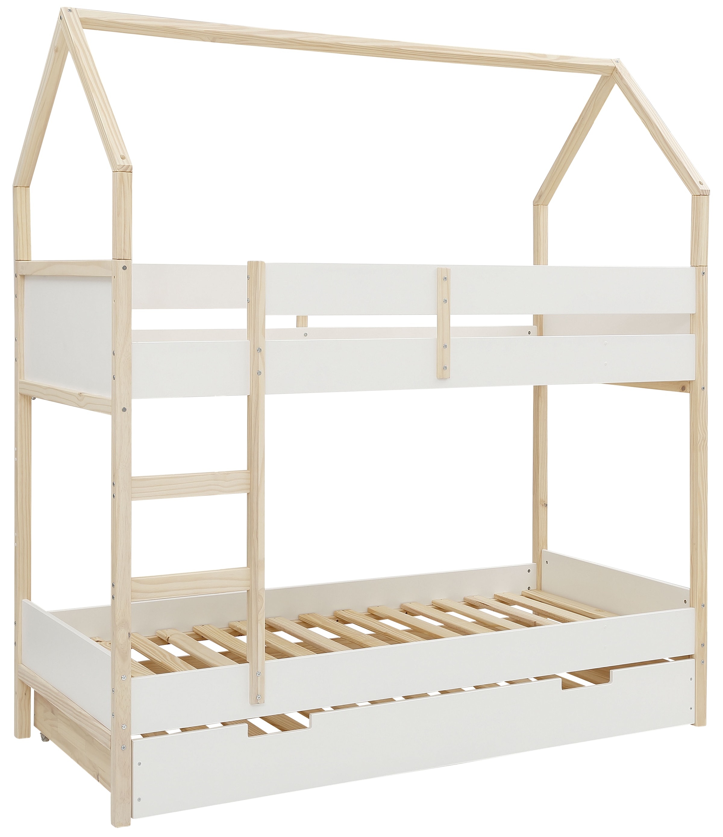 Lüttenhütt Etagenbett »Janne« aus schönem massivem Kiefernholz, Etagenbett, Liegefläche 90x200 cm