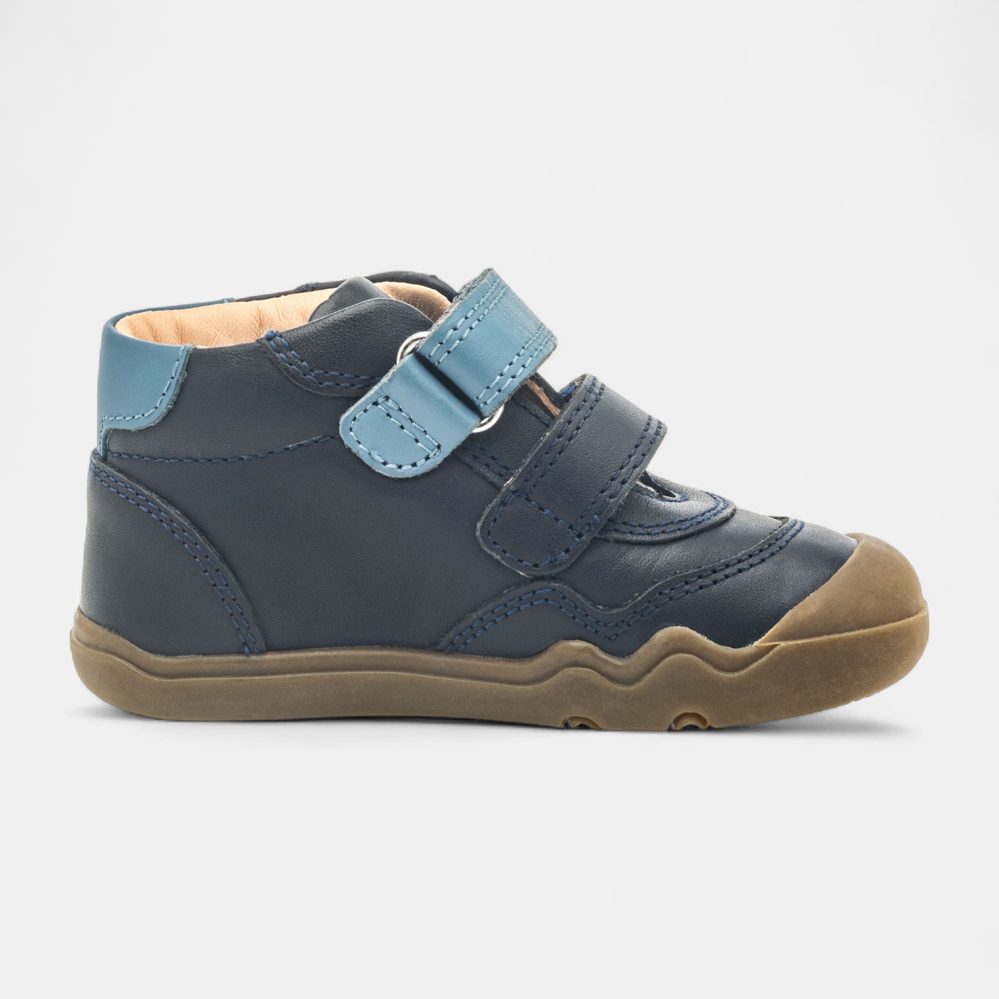 Baskets basses Bébé garçon en cuir bleu marine