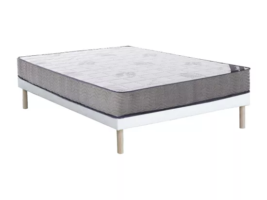 Ensemble 160 x 200 cm sommier tapissier + matelas ressorts ensachés ép.19cm - KIJAL de YSMÉE