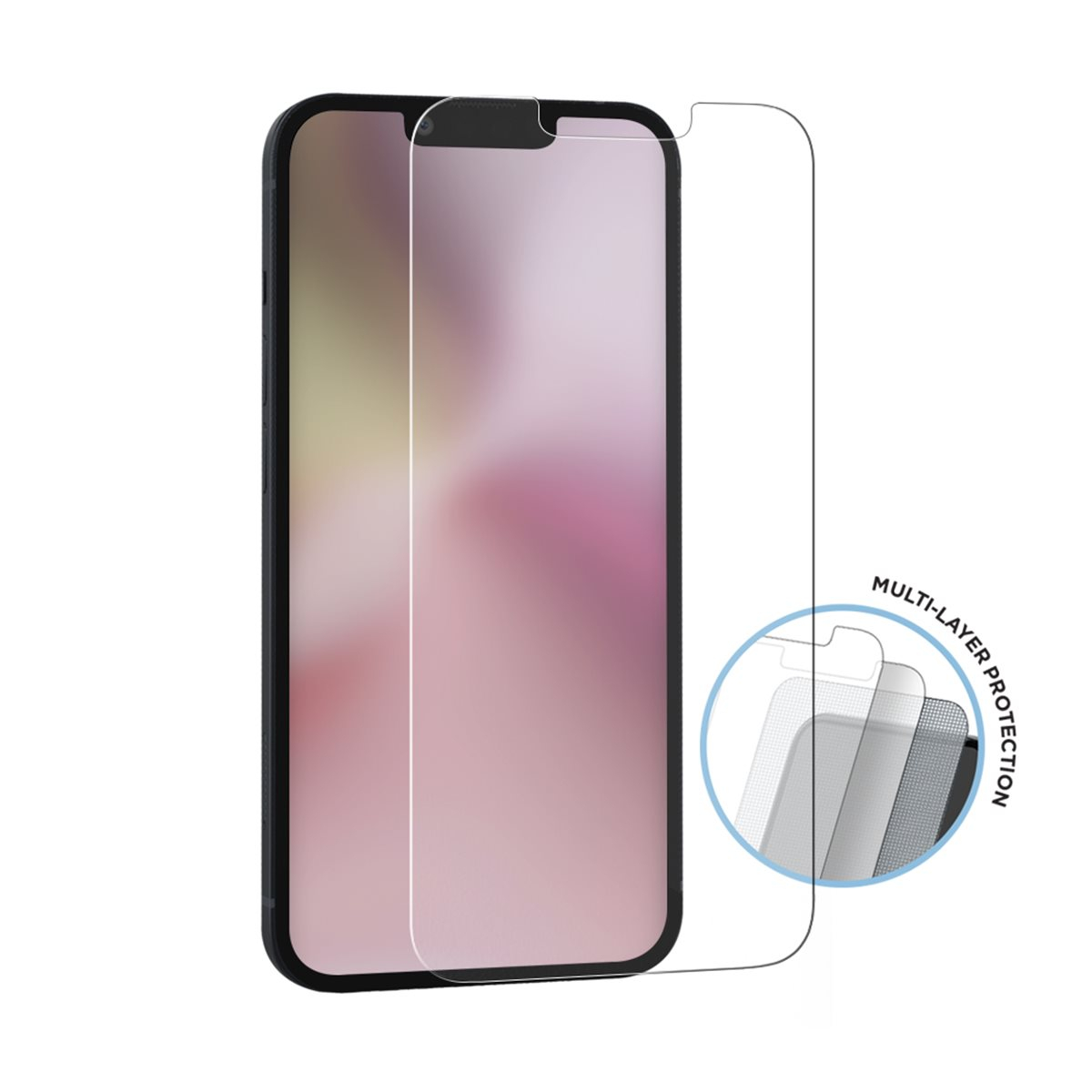 (2er Set) iPhone 16e / 14 / 13 Mountain H.I.T High Impact Triflex Panzerglas 2.5D Displayschutz Case Friendly (EGSP01028)