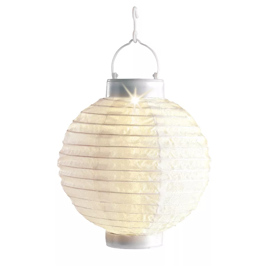 Lanterne chinoise solaire (D20 cm) Papier Blanc chaud