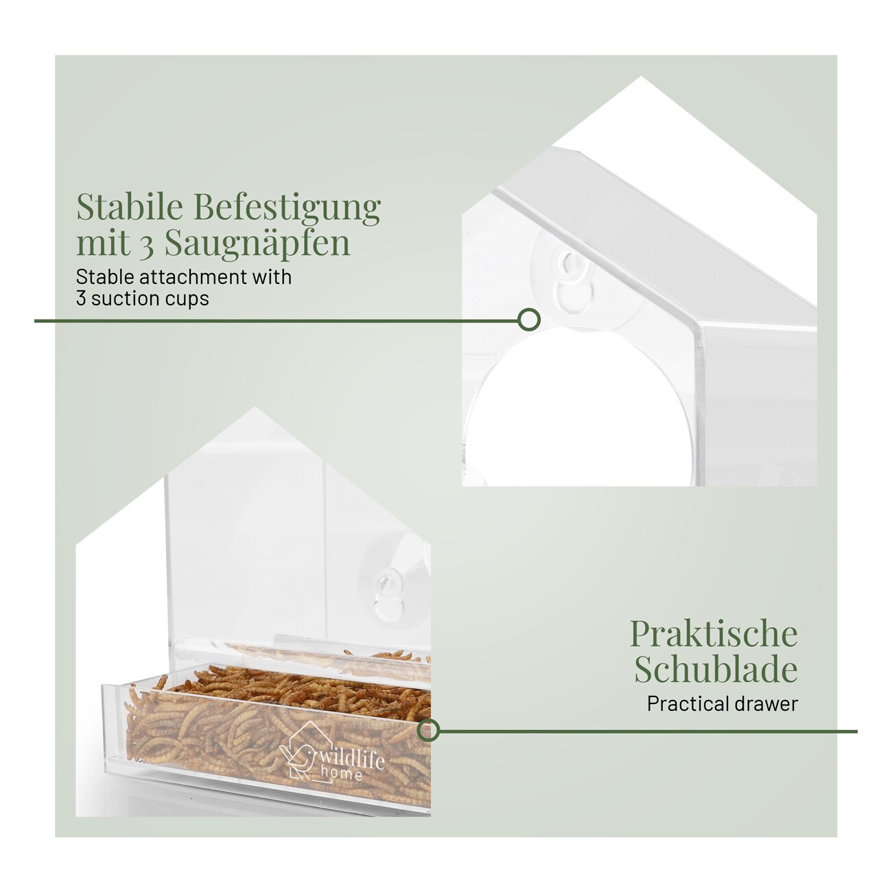 WILDLIFE HOME Fenster-Futterhaus Family