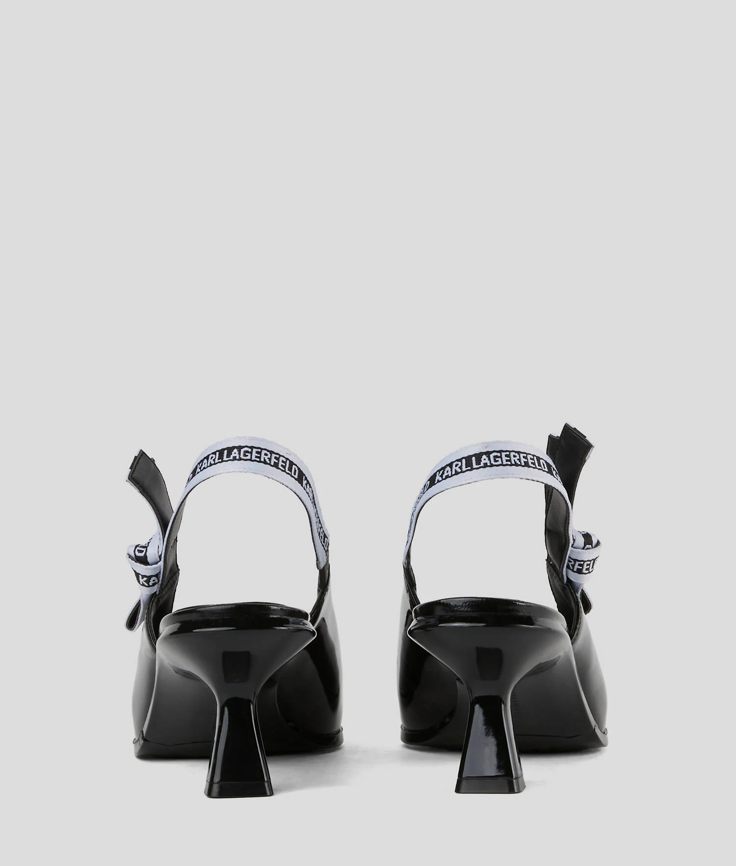 ESCARPINS À TALON AVEC BRIDE ARRIÈRE ET RUBAN PANACHE - Noir