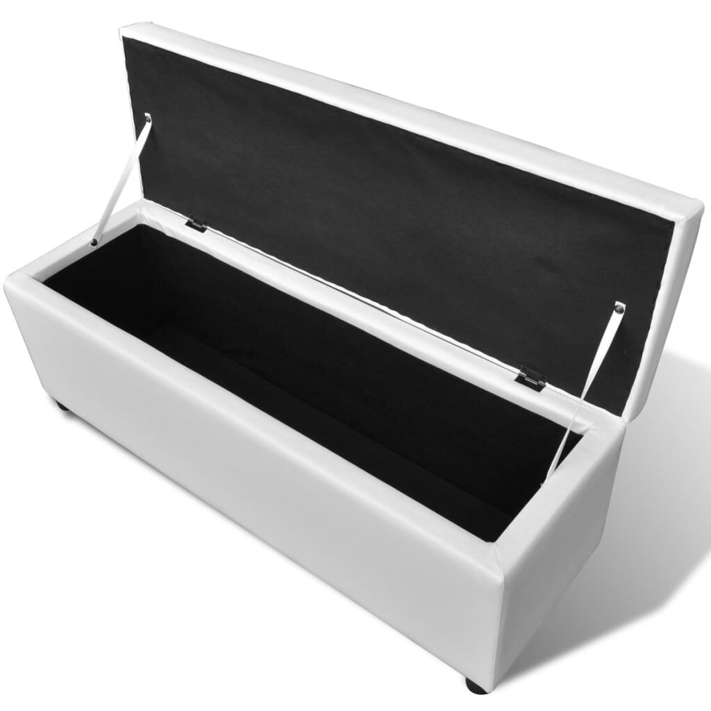 Houten bank met opbergruimte, wit