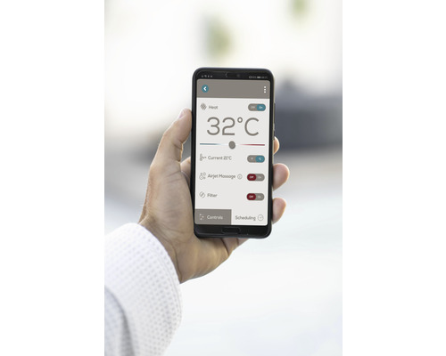 Bestway® LAY-Z-SPA® WiFi Milan AirJet Plus™ opblaasbare hottub met 140 luchtjets, geïntegreerd verwarmingssysteem, multifunctionele pomp en app-bediening, blauw