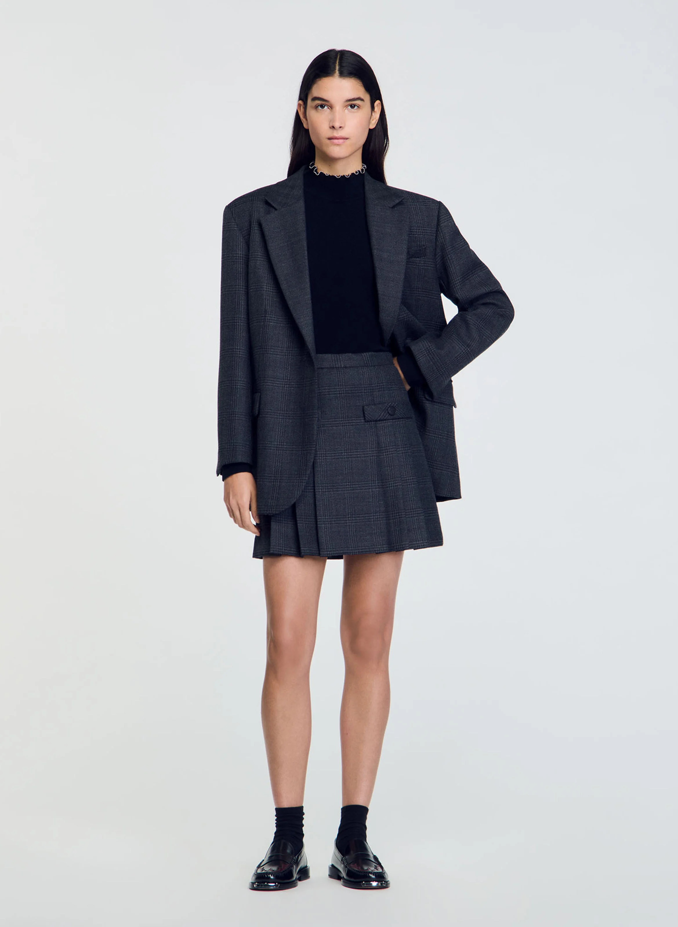 Pull droit en laine et cachemire | Noir