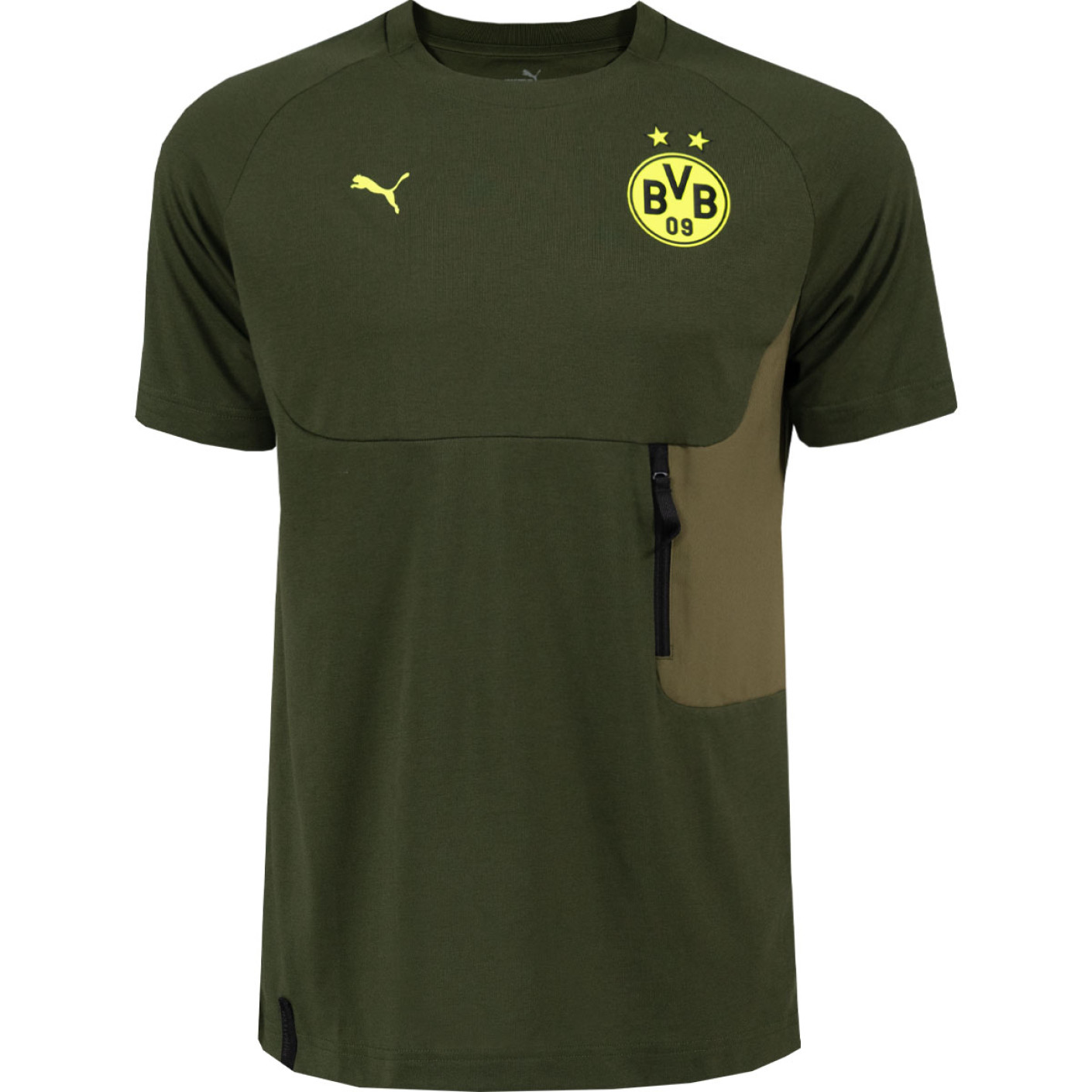 PUMA Borussia Dortmund Pumatech Zomerset 2024-2025 Donkergroen Olijfgroen Geel