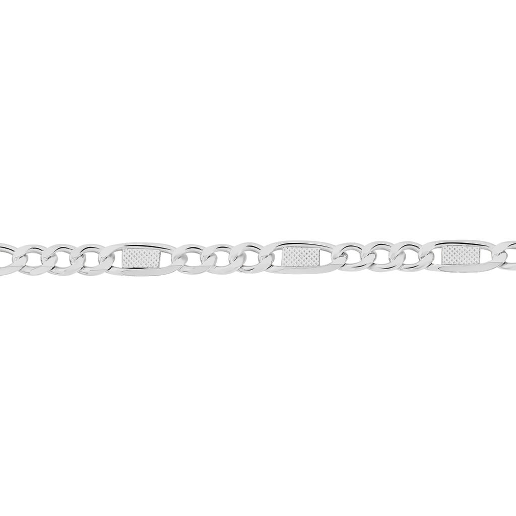 Bracelet Jeremi Maille Alternee 1/3 Et Plaquettes Argent Blanc
