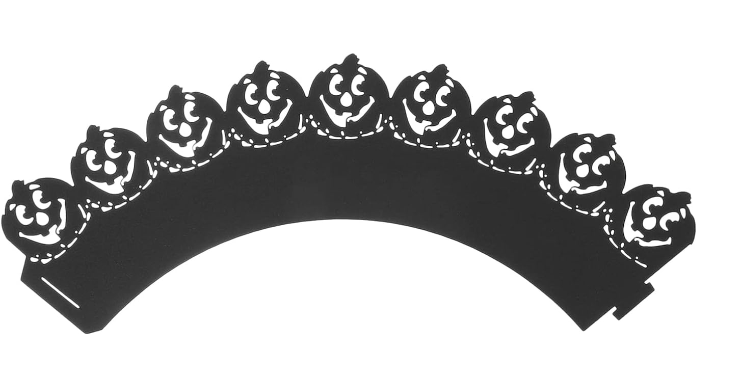 (12er Set) Halloween Einweg Papier Cupcake Förmchen Grusel Muffin Form Party Backform - Kürbis