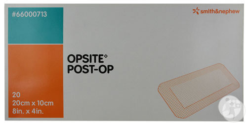 Smith&Nephew Opsite Post-Op Pansement Adhésif Avec Compresse Centrale 20x10cm Pièces 20 (66000713)