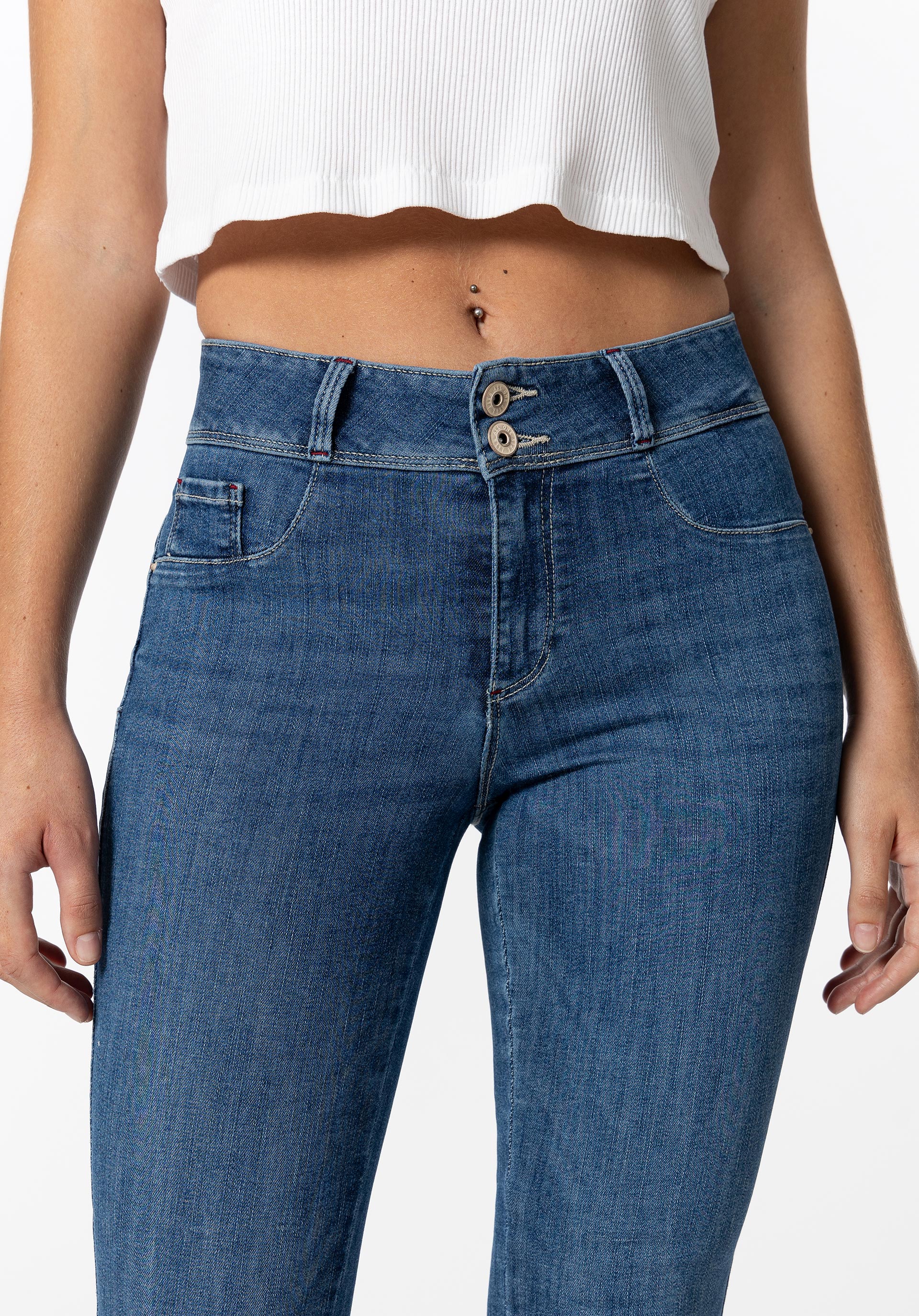 Jeans One Size Skinny Silhouette Cintura Alta