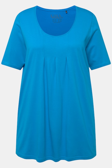 T-Shirt, Zierfalten, A-Linie, Rundhals, Halbarm, Modal