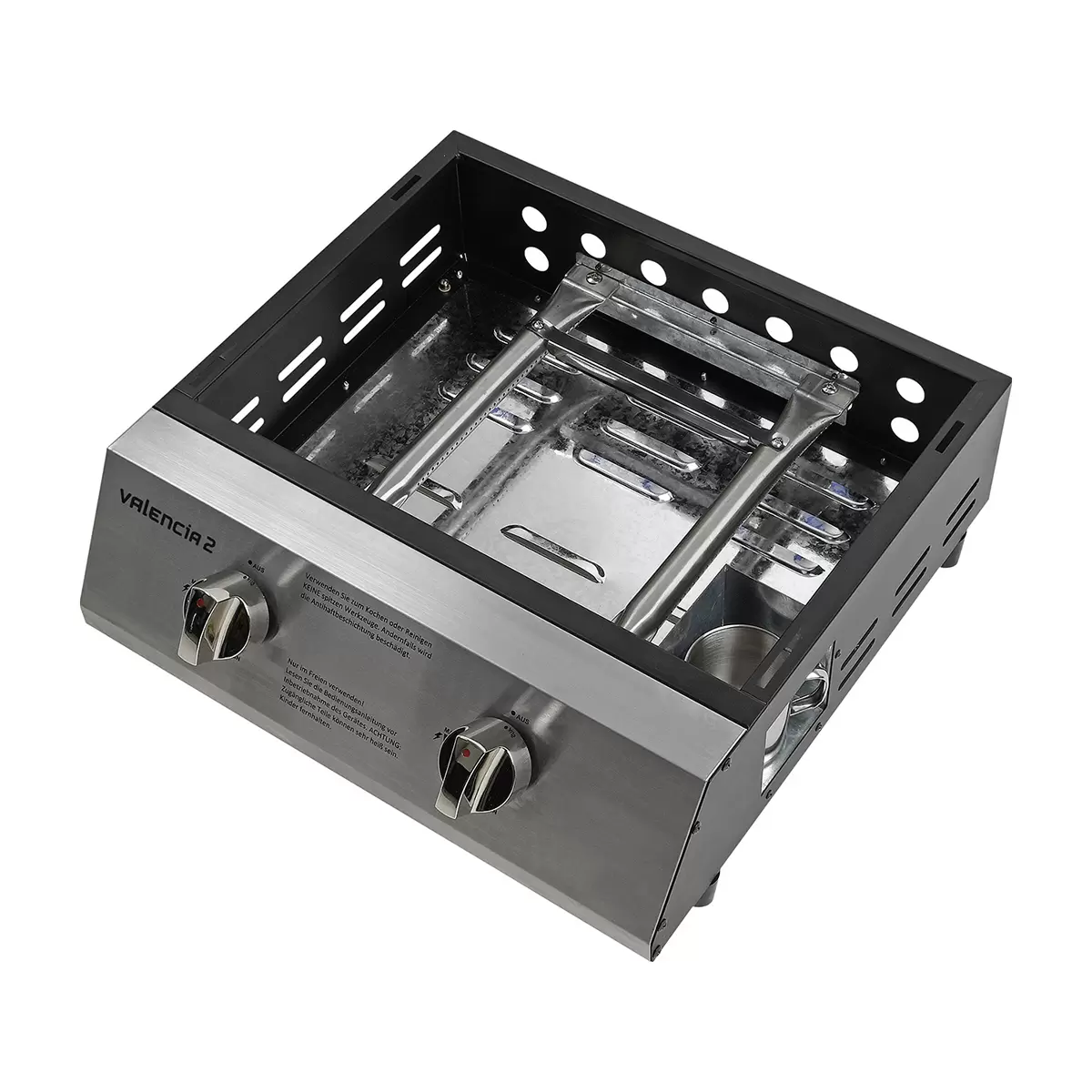Gas Plancha Valencia 2 Brenner BBQ Dragon schwarz,silber