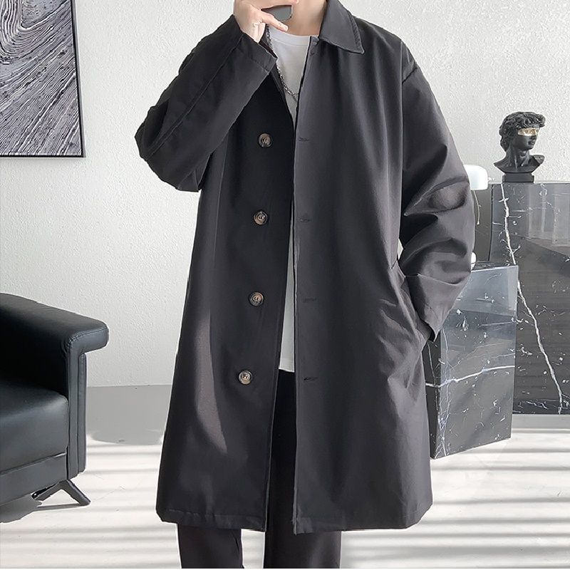 Wewewow - Lange trenchcoat met kraag en knopen