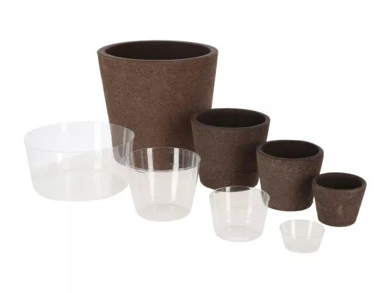 Pot de fleur en terre cuite non verni marron 13 cm
