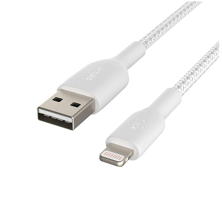 Câble USB-A vers Lightning (blanc) - 2 m