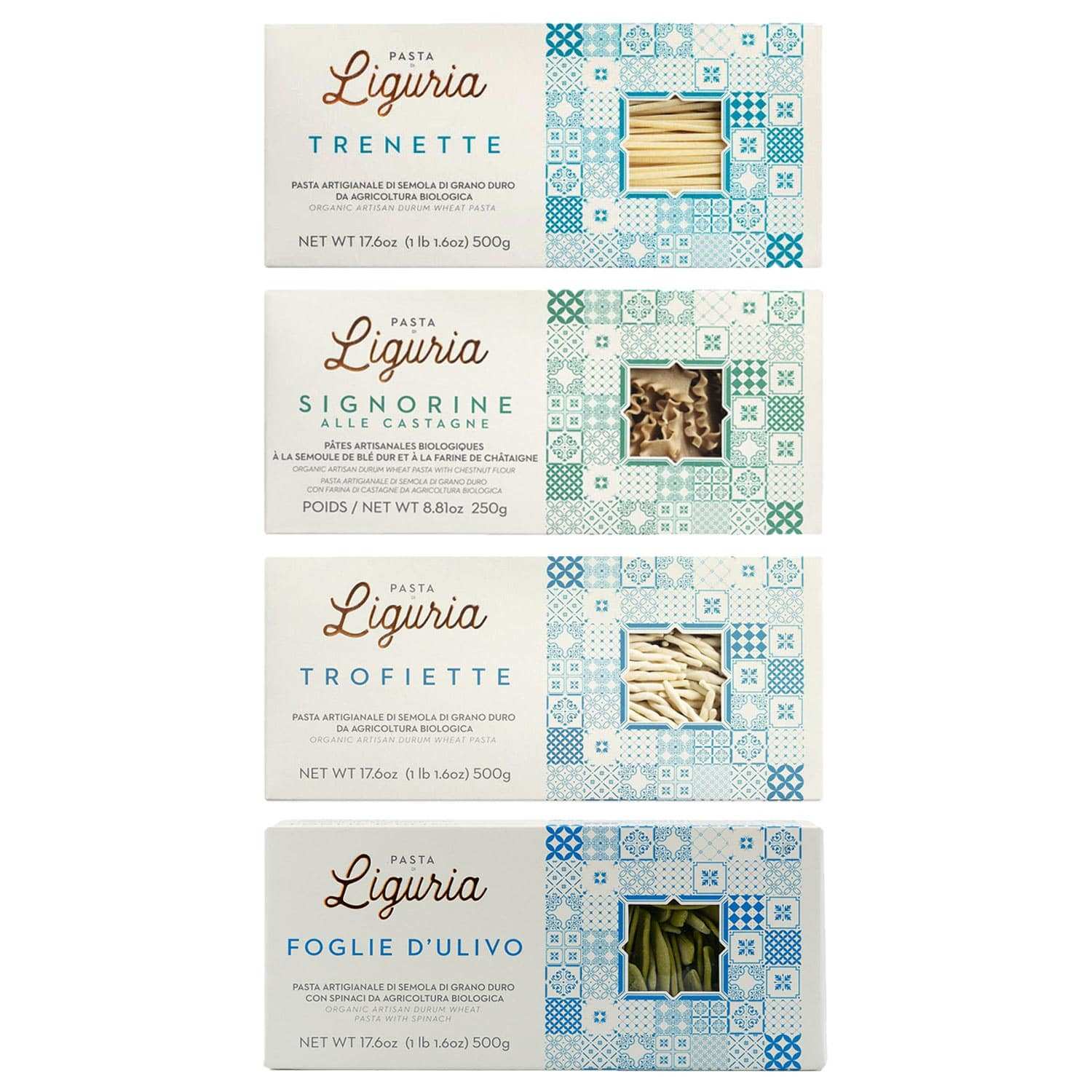 Assortiment de pâtes italiennes Liguria