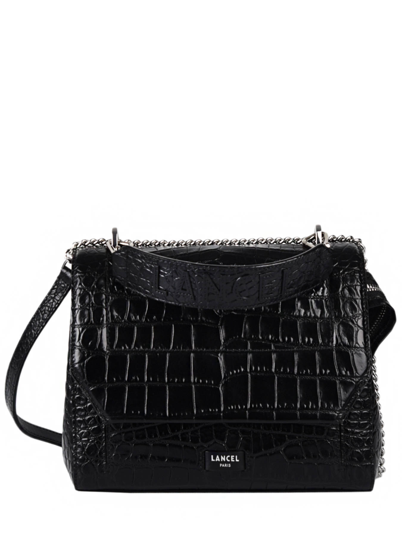 Sac rabat M Ninon Croco cuir LANCEL
