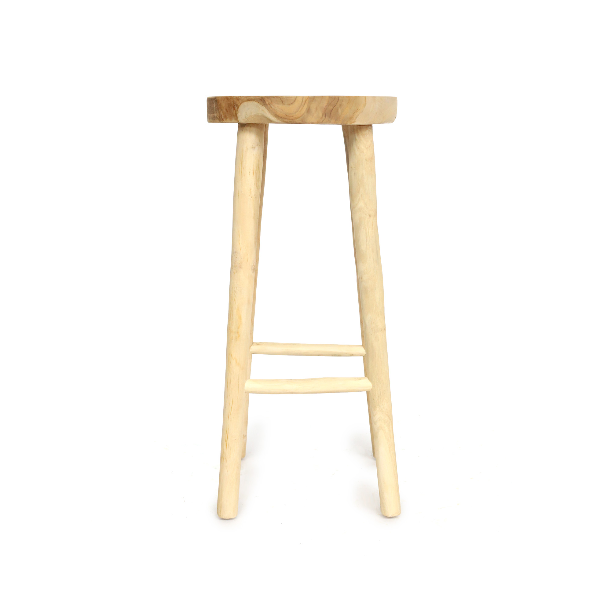 Barhocker 'Riya' aus Teak, natur H 75 cm, Ø 35 cm von fischer's lagerhaus