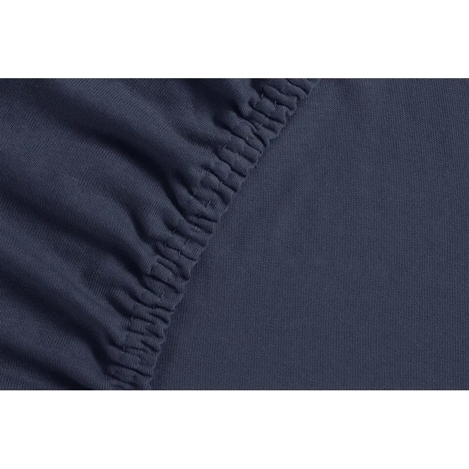 Ambiante Jersey - Hoeslaken - 160x200/210 - Donker Blauw