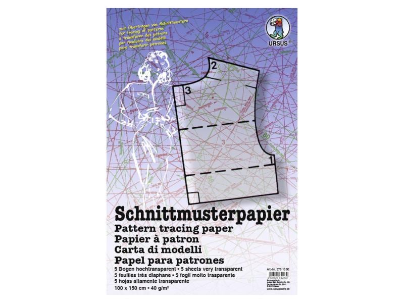 URSUS Schnittmusterpapier 100 cm x 150 cm 5 Bogen Schnittmusterpapier