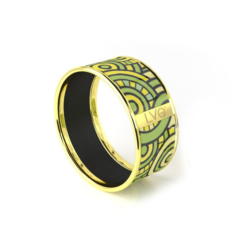Legend Vogue - Bracelet Bangle Or Jaune Alice's Wonderland Light Green