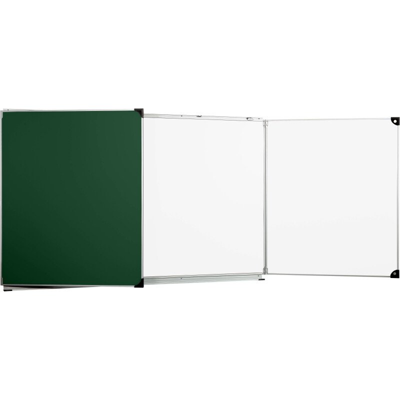 Tableau triptyque scolaire intérieur émaillé blanc - extérieur émaillé vert